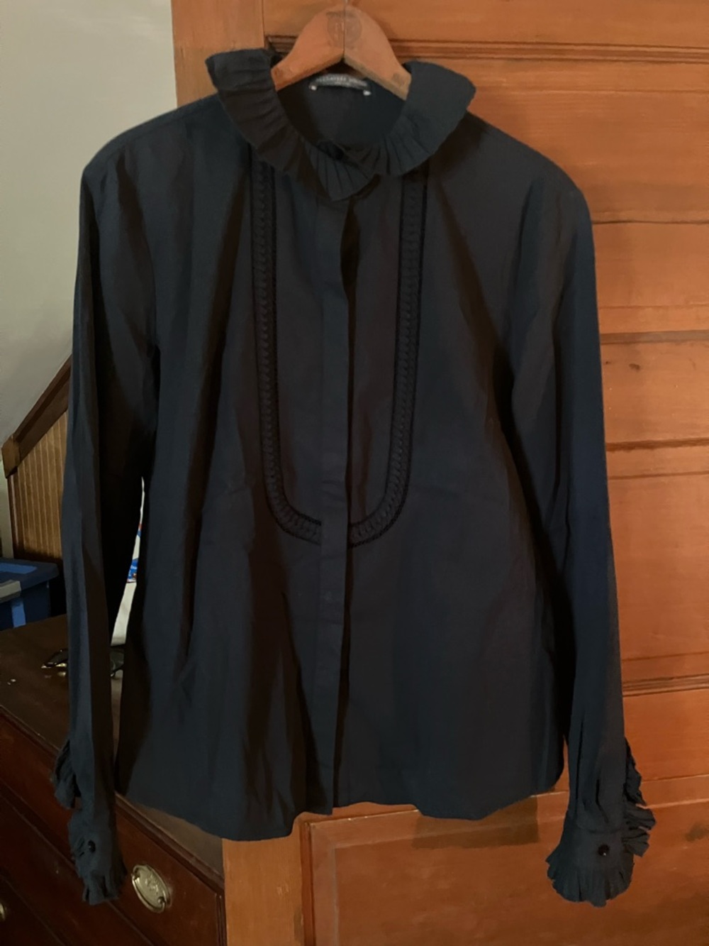 Authentic Alexander McQueen Black Tuxedo Oxford shirt